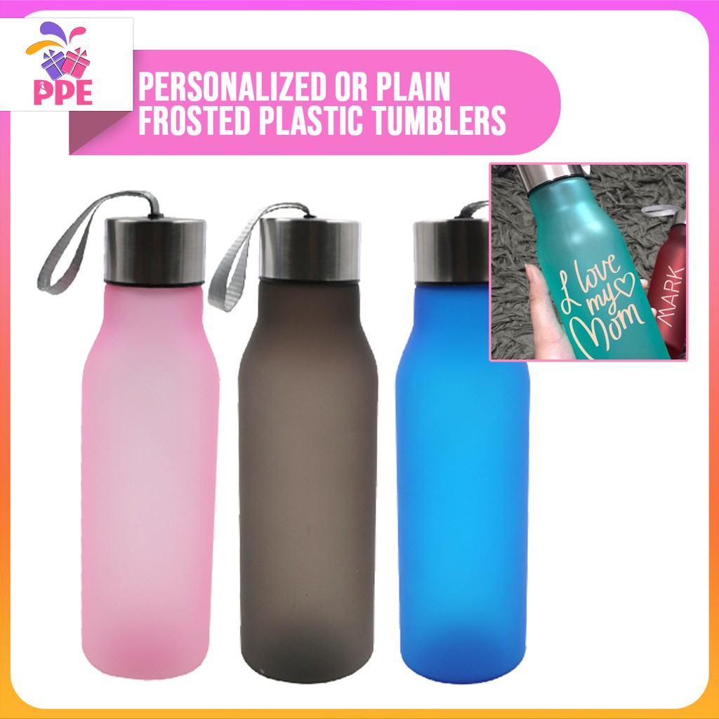 Personalized or Plain Frosted Plastic Tumblers Water Bottles 600 ML ...