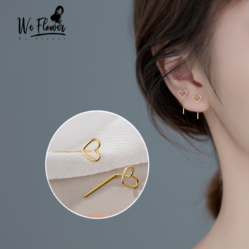 We Flower Chic Gold Small Hollow Heart Stud Earrings for Women Girls Korean Cute Tiny Love Earring Fashion Ear Jewelry Shopee Philippines