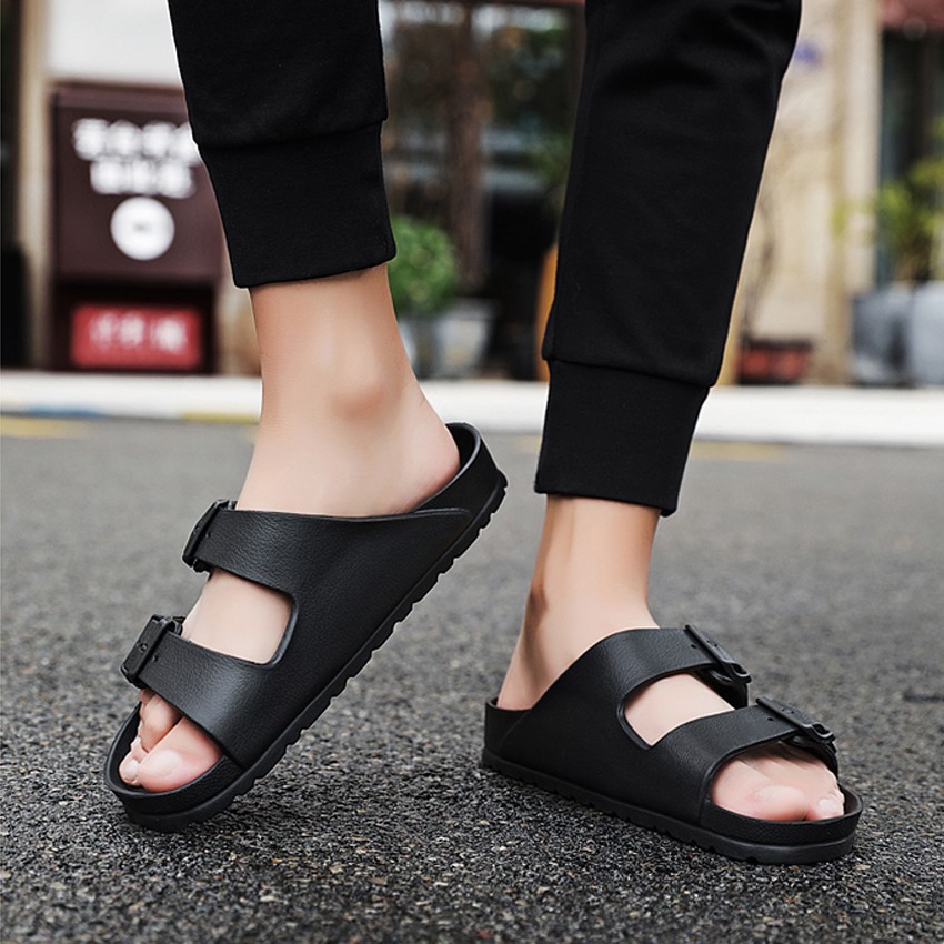 Hongfa slipper two strap slide couple sandals washable for women and ...