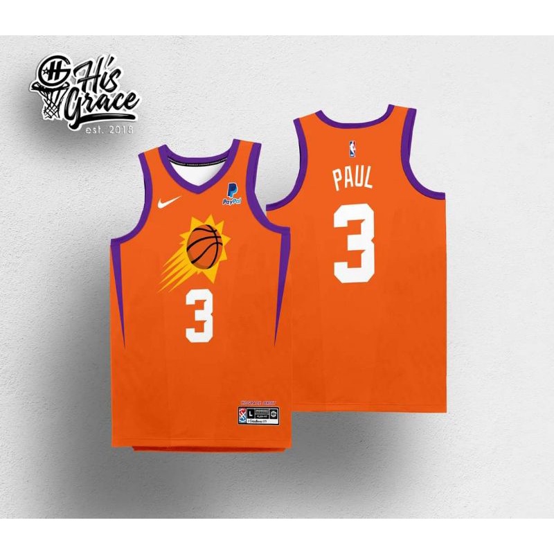 NBA Phoenix Suns The Valley Chris Paul Editable Basketball Jersey Layout  for Sublimation Printing