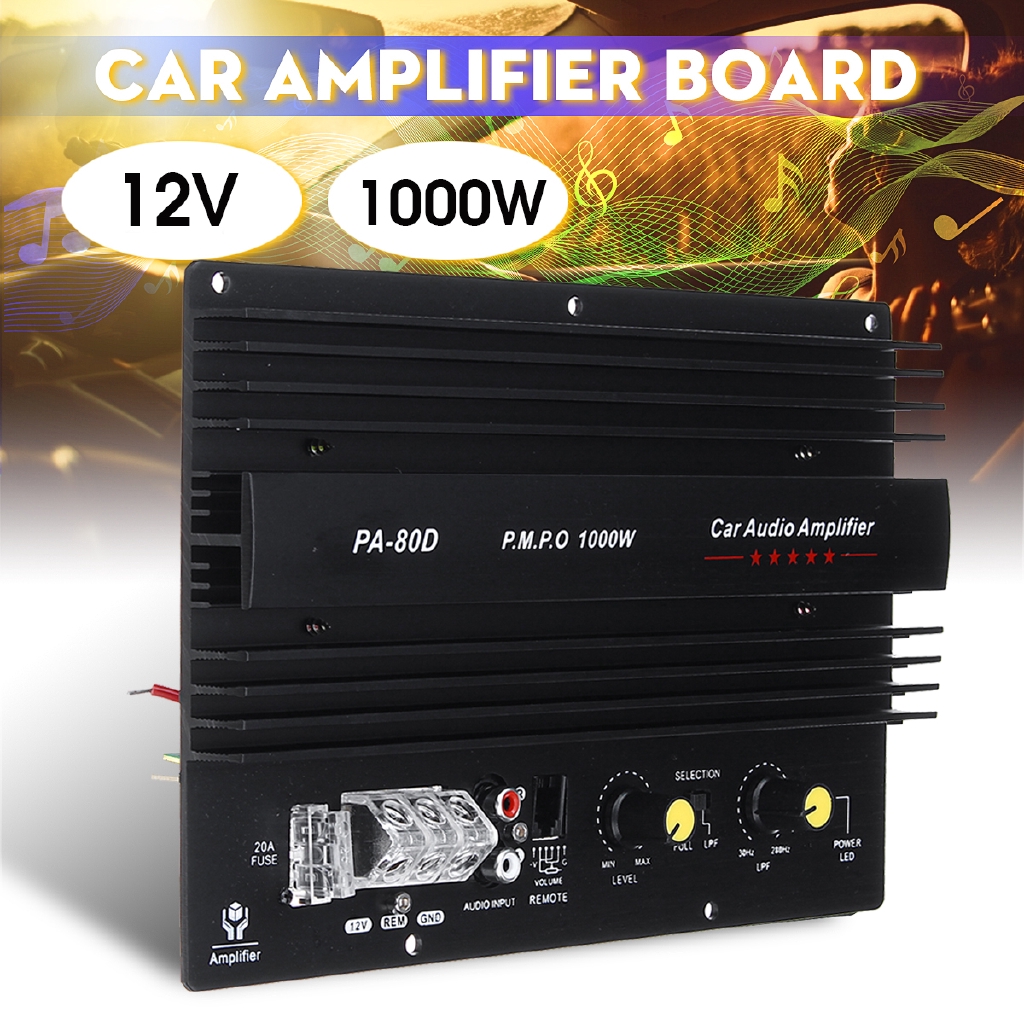 Car Audio Heat Dissipation Panel 12V 600W Mono Power Amplifier Board Car Powerful Bass Subwoofer Amplifier Board Player Automotive Amplifier Module 4 Channel Amplifier Car Audio