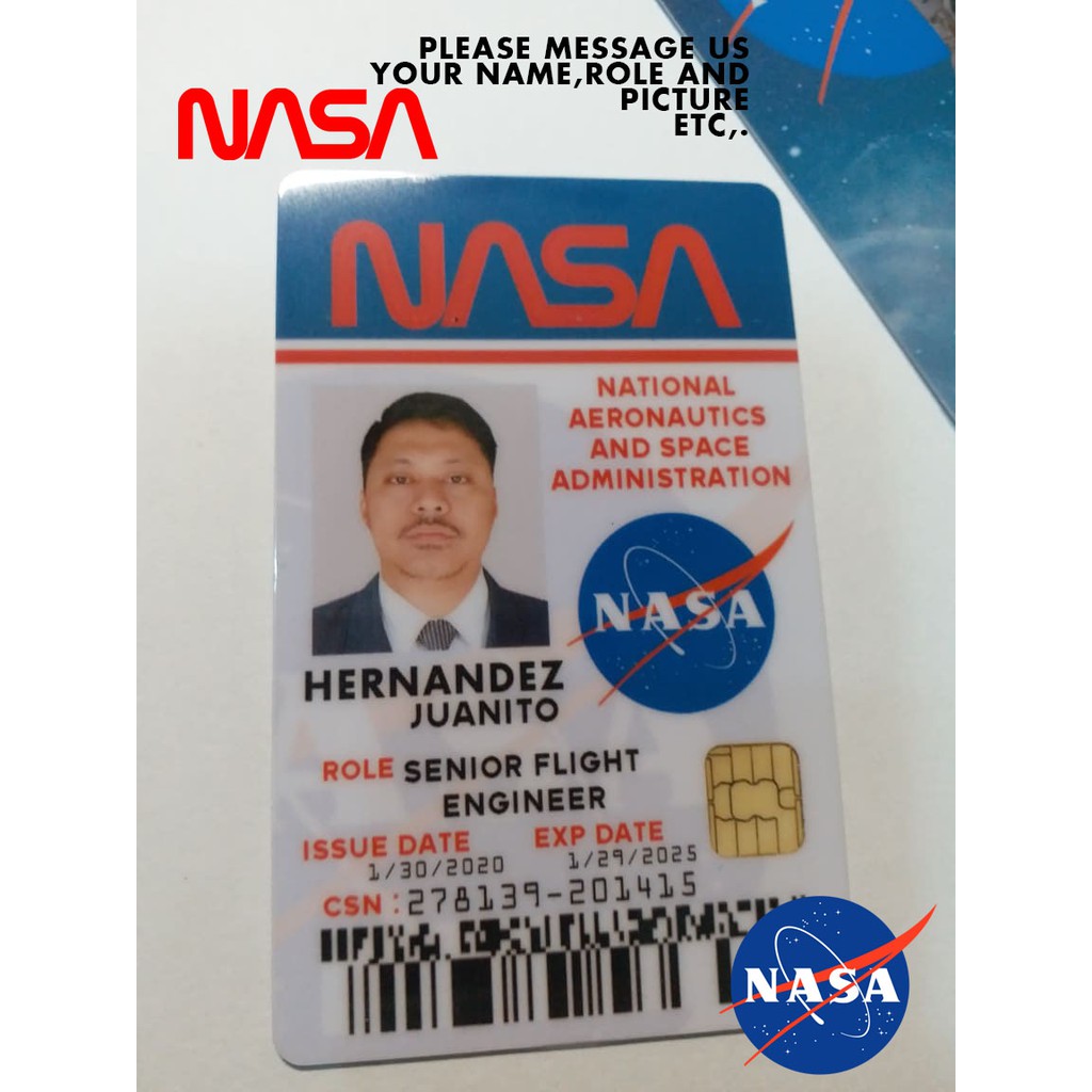 NASA ID Card Personalized PVC ID (CUSTOMIZABLE) | Shopee Philippines