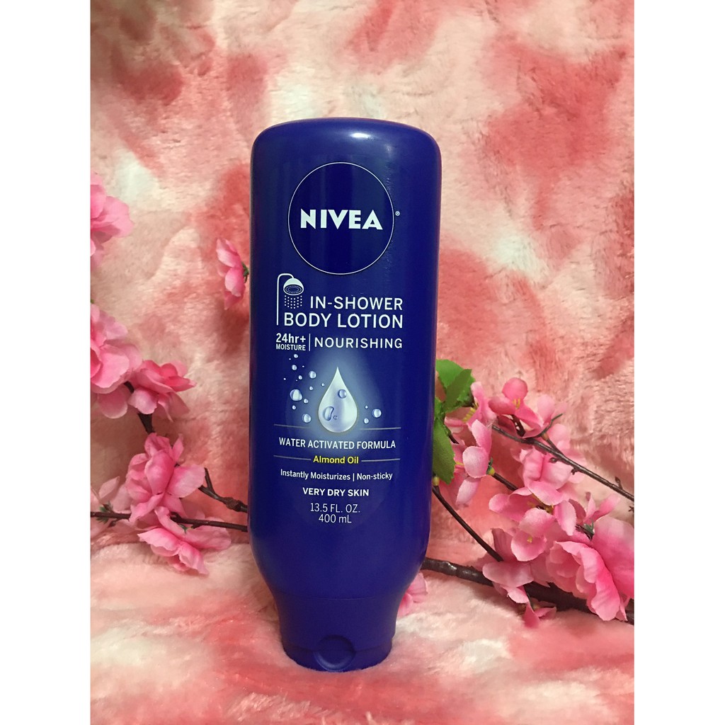 Nivea InShower Body Lotion Water Activated Formula with Almond Oil