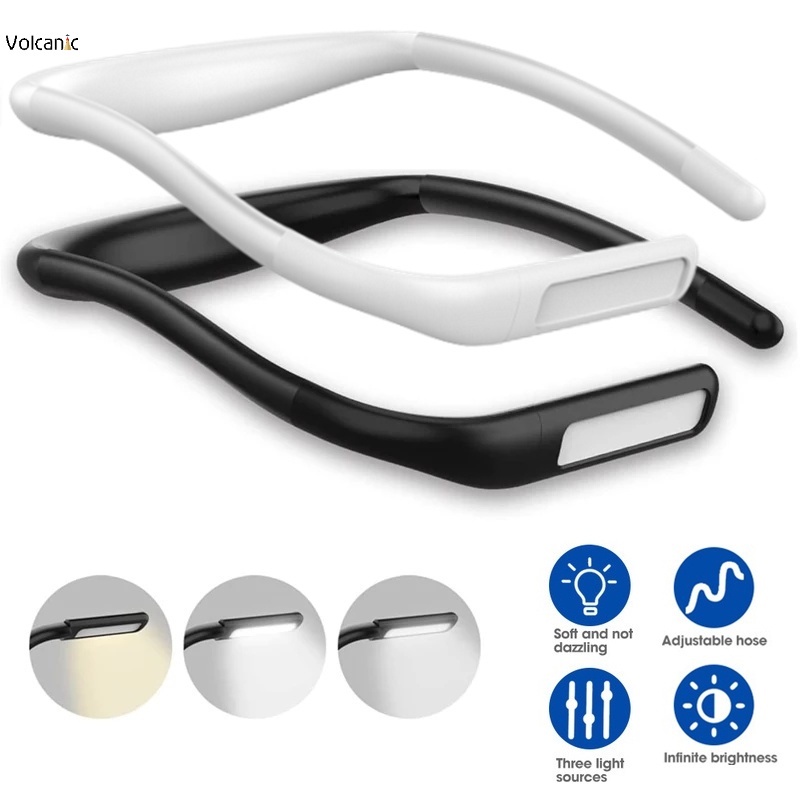 LED Neck Hanging Lamp USB Rechargeable Bedside Flexible Reading Light ...