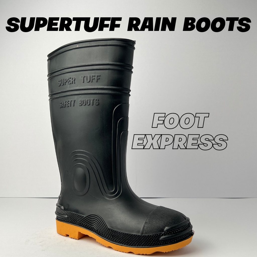 SUPERTUFF Rain Boots Original Orange Yellow Steel Toe Shopee