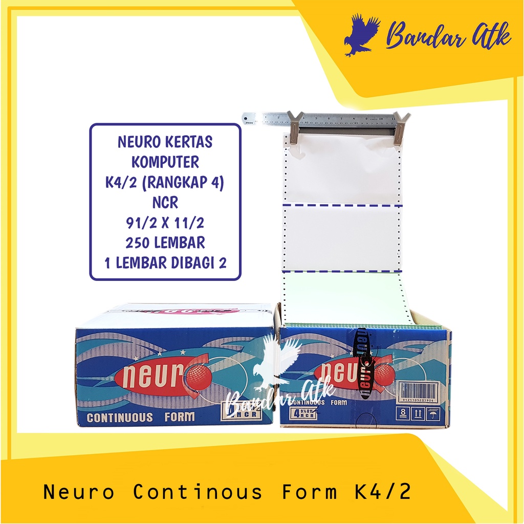 Neuro Continous Form 91/2x11 PLY/2 (K4/2 NEURO) NCR Paper Computer ...