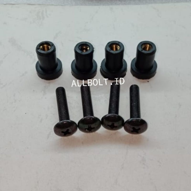 Bolt plus Nut windsield visor Shield Bolt yamaha nmax cbr lexi 5x25 (4Sets) Shopee Philippines