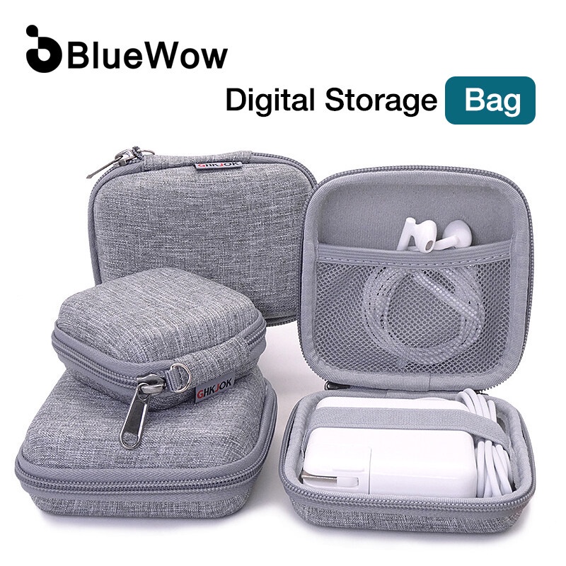 BlueWow Gh1371 Portable Earphone Storage Bag Hard Shell Digital Gadgets