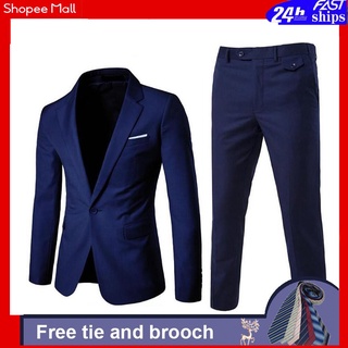 Ready to Ship Latest Design Groom Wedding Pictures Men′s Coat Pant