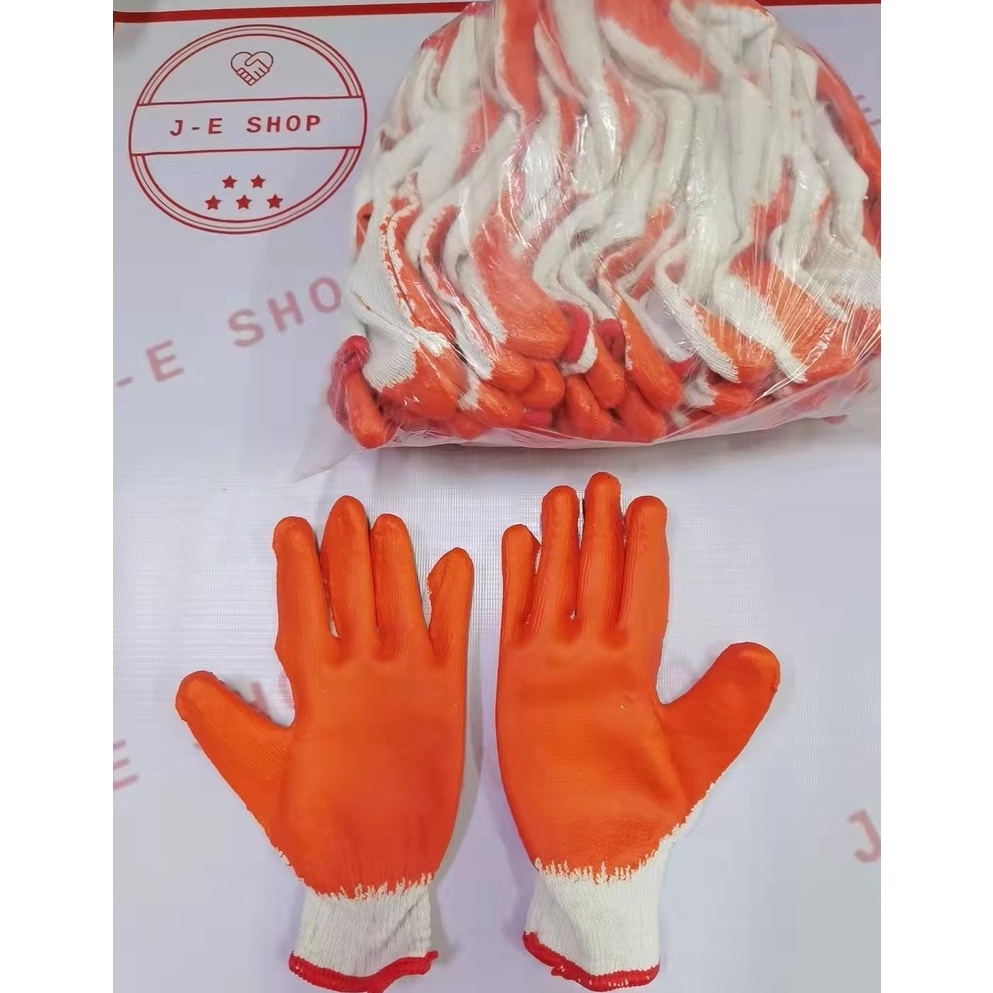 12 pairs rubber cotton working gloves | Shopee Philippines