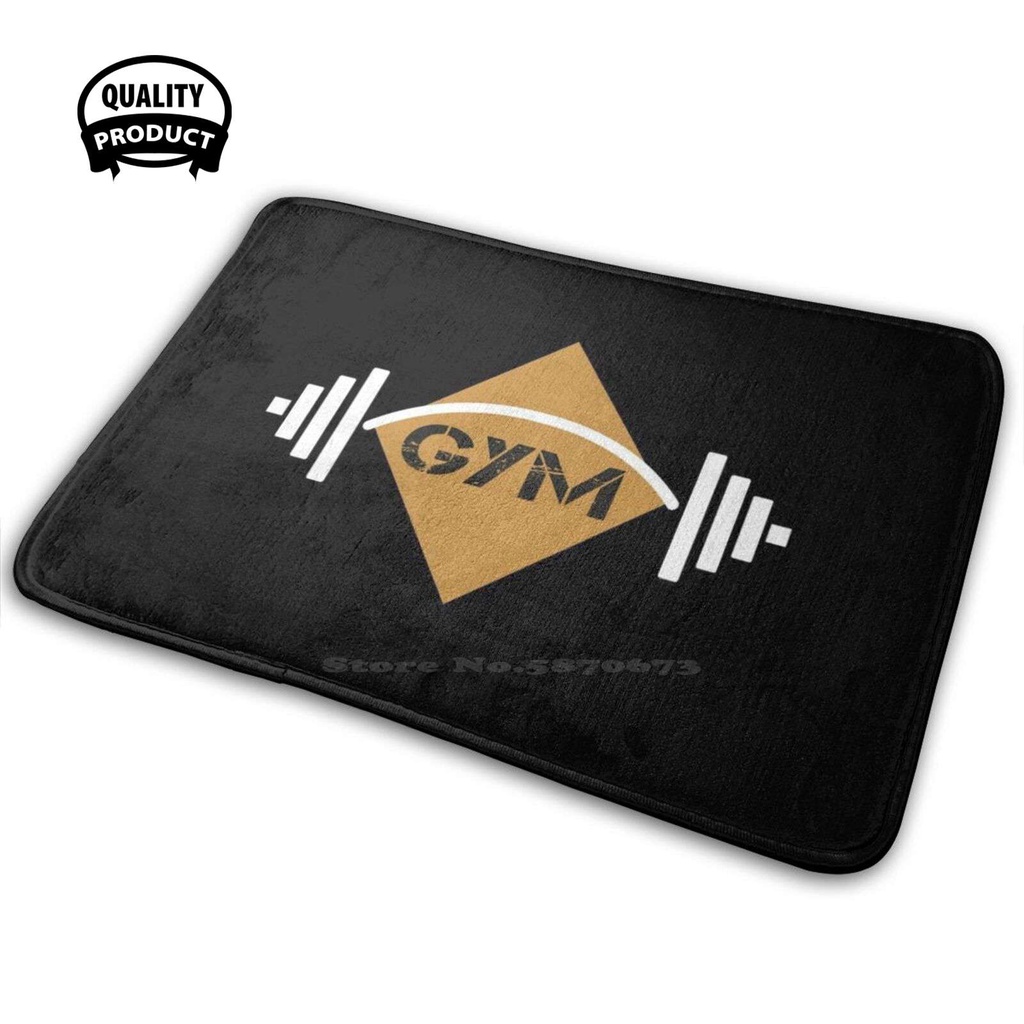 Bodybuilding Dumbbell Workout Gym Design Comfortable Door Mat Rug