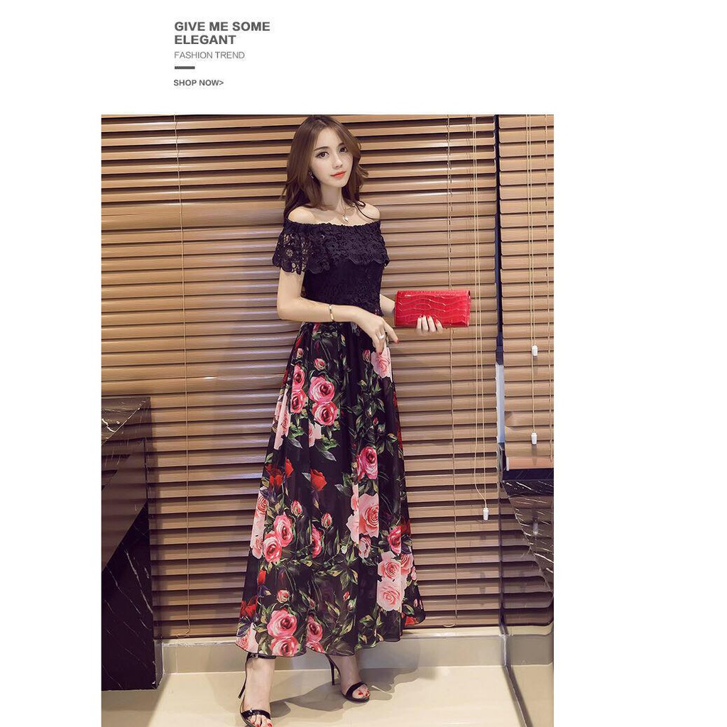 Floral maxi best sale dress shopee