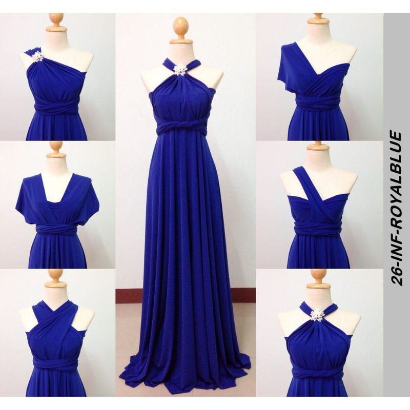 ONHAND SALE SALE ROYAL BLUE INFINITY DRESS with attached tube FLOORLENGTH Shopee Philippines