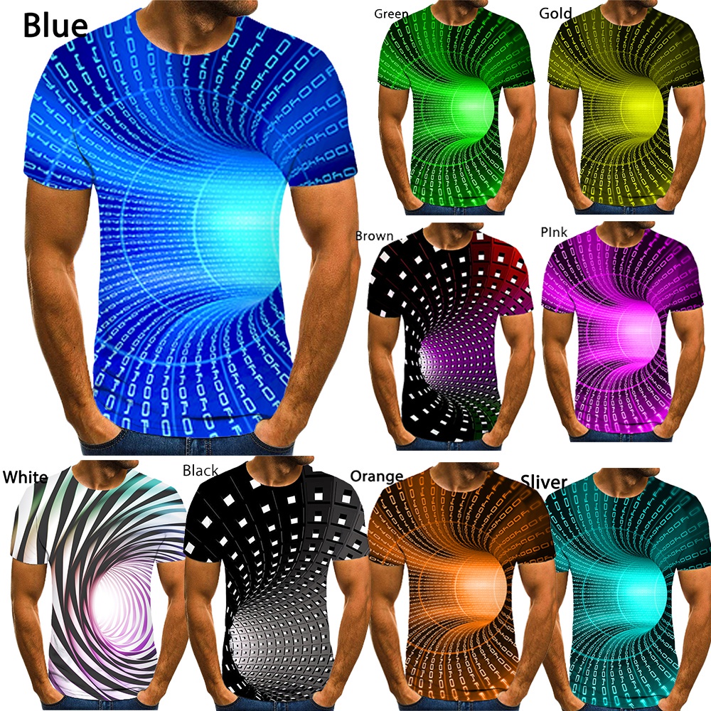 Fashion Newest Summer 3d Printing T Shirt Vertigo Hypnotic Unisex Funny Short Sleeved Tees Men 6905