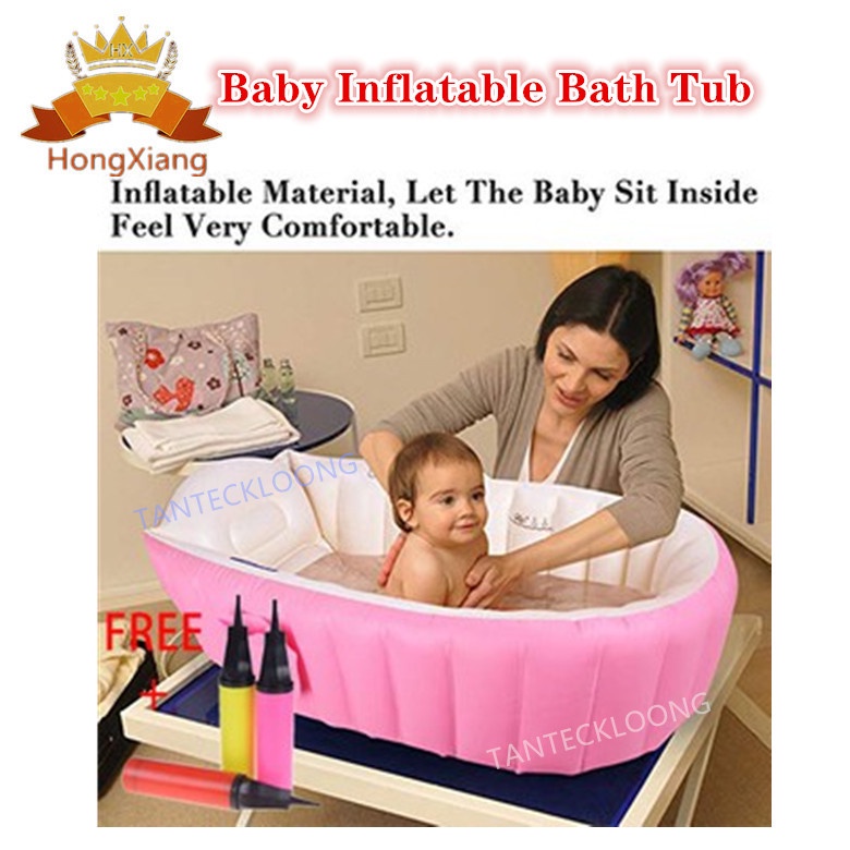 Inflatable Baby Bathtub Portable Mini Air Swimming Pool Kid | Shopee ...