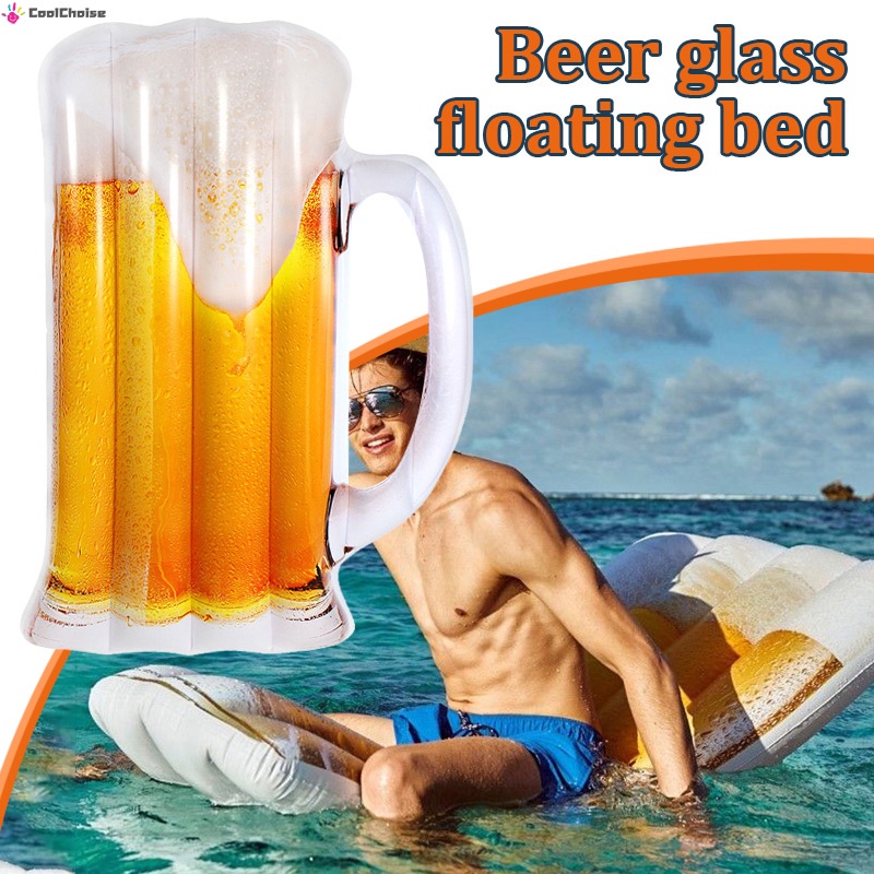 182cm Beers Mug Shape Floating Water Hammock Lounge Chair Swimming Pool ...