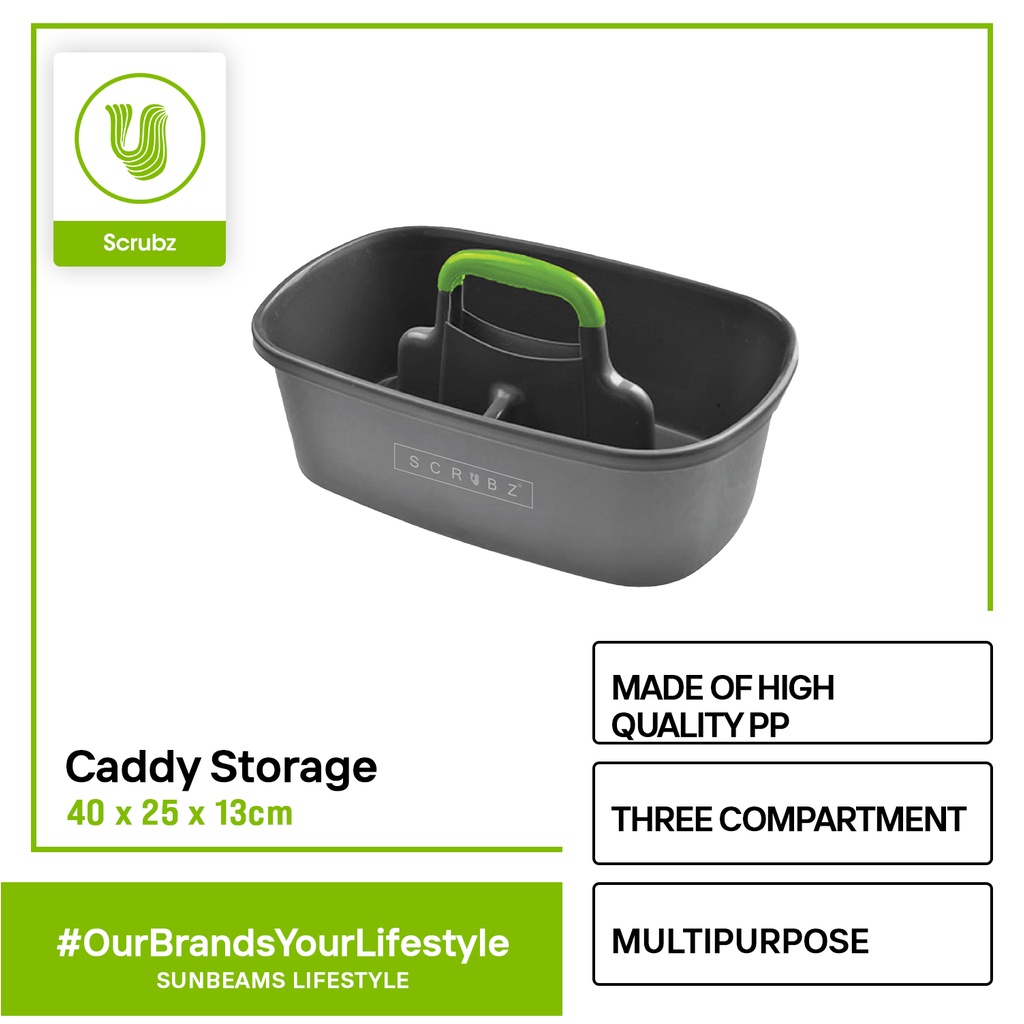 SCRUBZ Storage Caddy Box 40x25x13cm Cleaning Tools Basket Box Storage ...