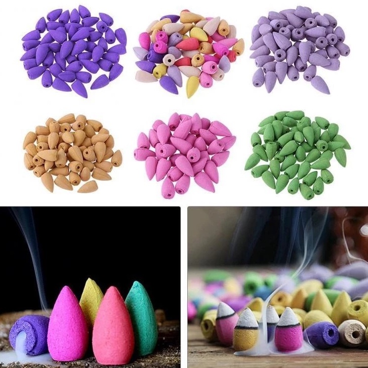 50 Pcs Backflow Incense Cone Insenso For Bad Spirit//Waterfall Backflow Incense Burner/Incense