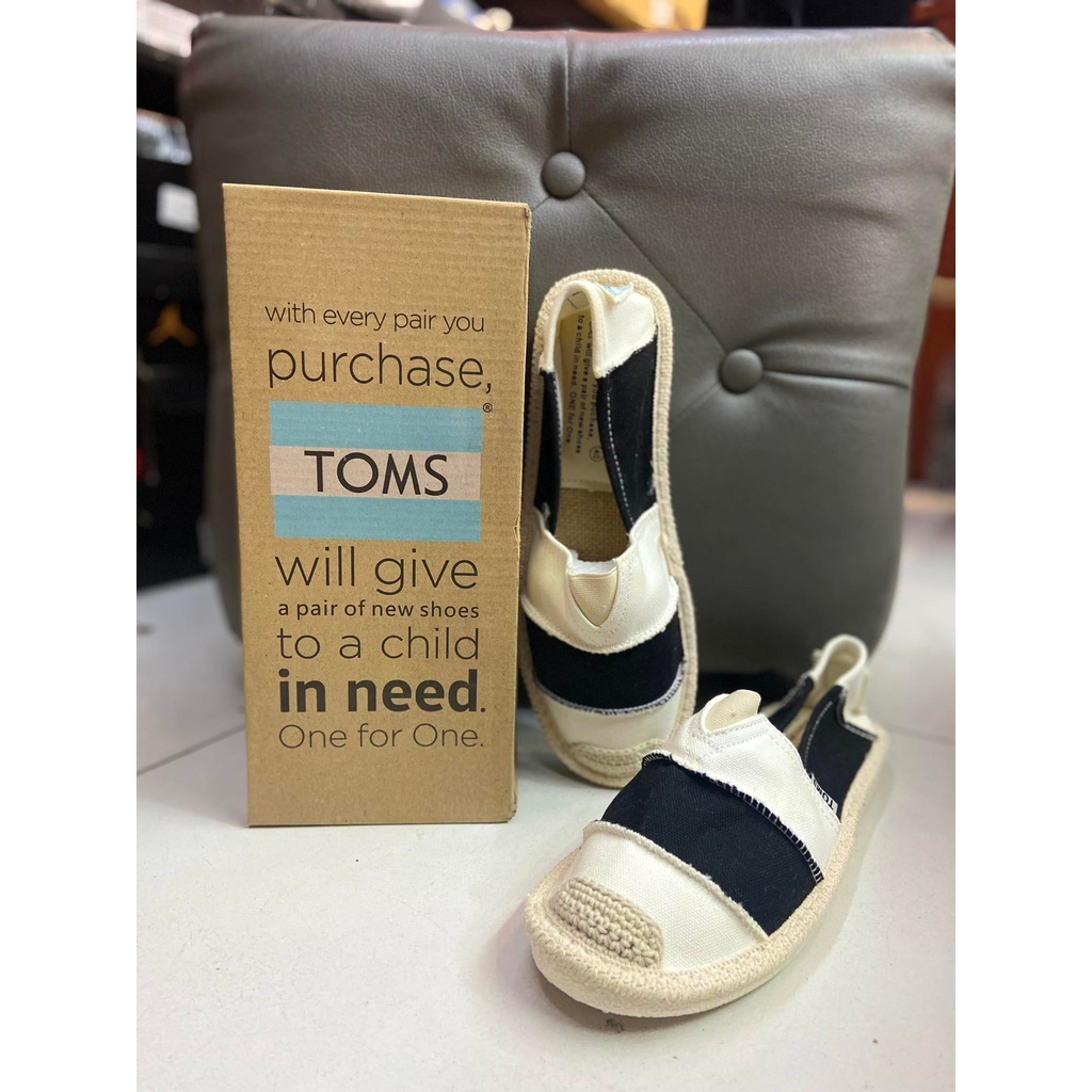 TOMS Espadrille for Women (Stripe Black) Shopee Philippines