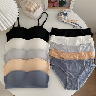 Bra and Panty Sets for Women Crop Top and Ribbed Panties Set Fitness Sports  Push up Ladies Underwear