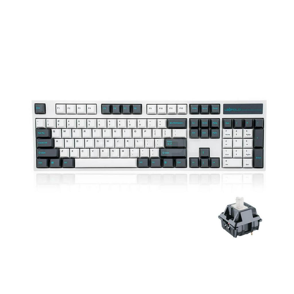 Leopold PD White/Grey - Cherry Clear, PBT Double Shot Key Cap (FC900RW ...