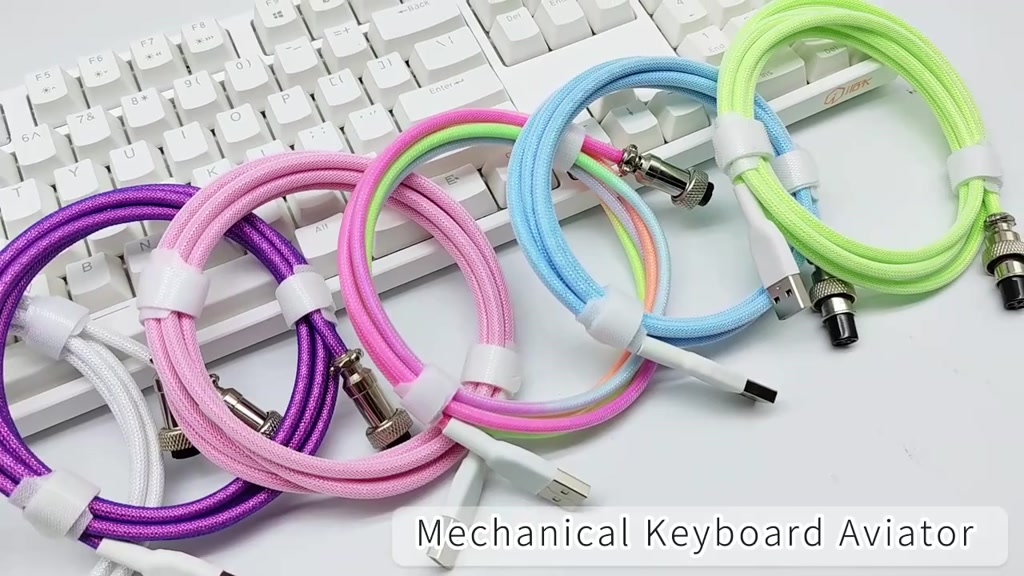 Mechanical Keyboard Aviation Connector Type-C USB Keyboard Coiling ...