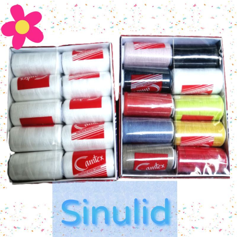 CAMTEX 10pcs spools 1000 meters thread mixed color polyester sinulid ...