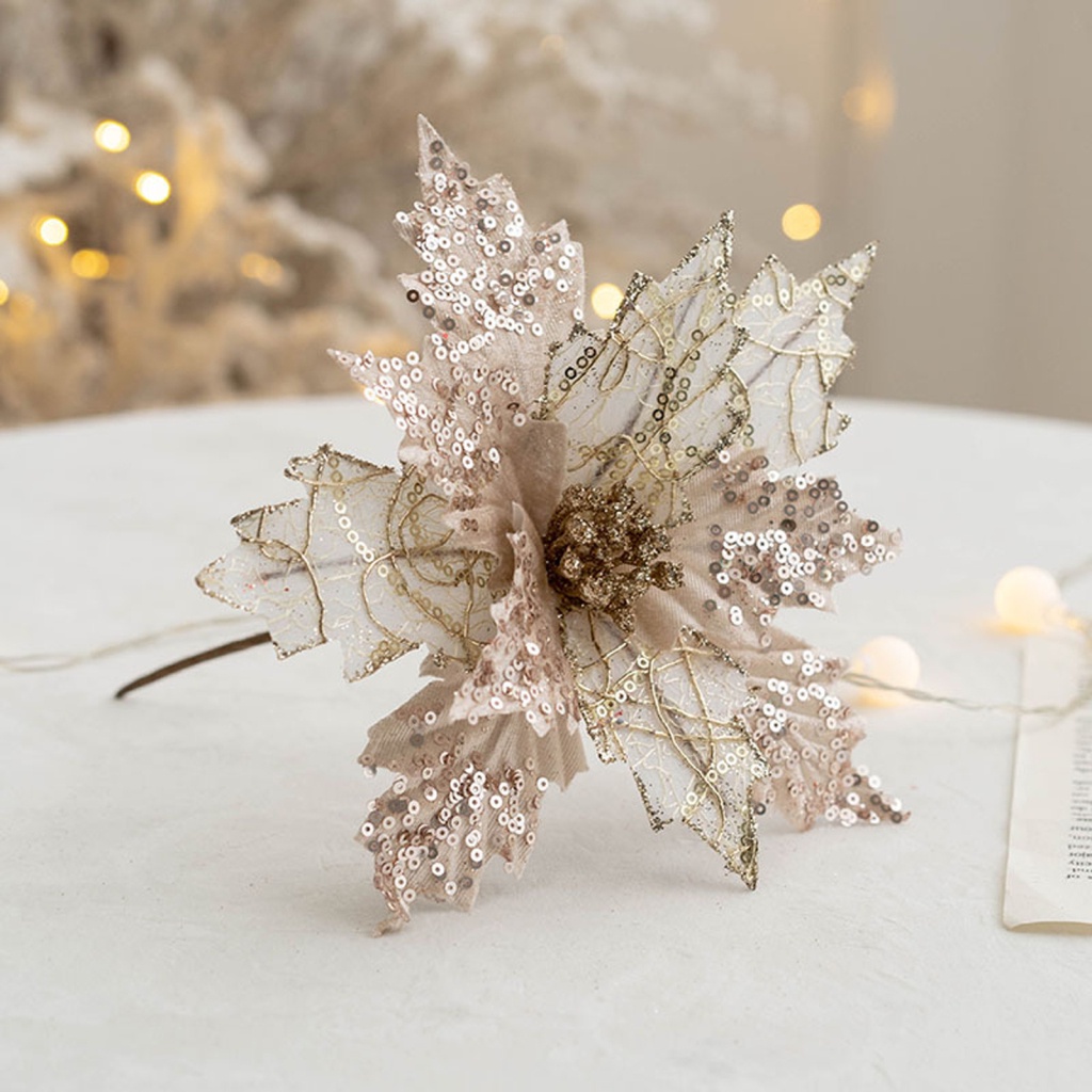 [EPAY] Christmas Tree Ornament Flowers Xmas Ornaments Poinsettia ...