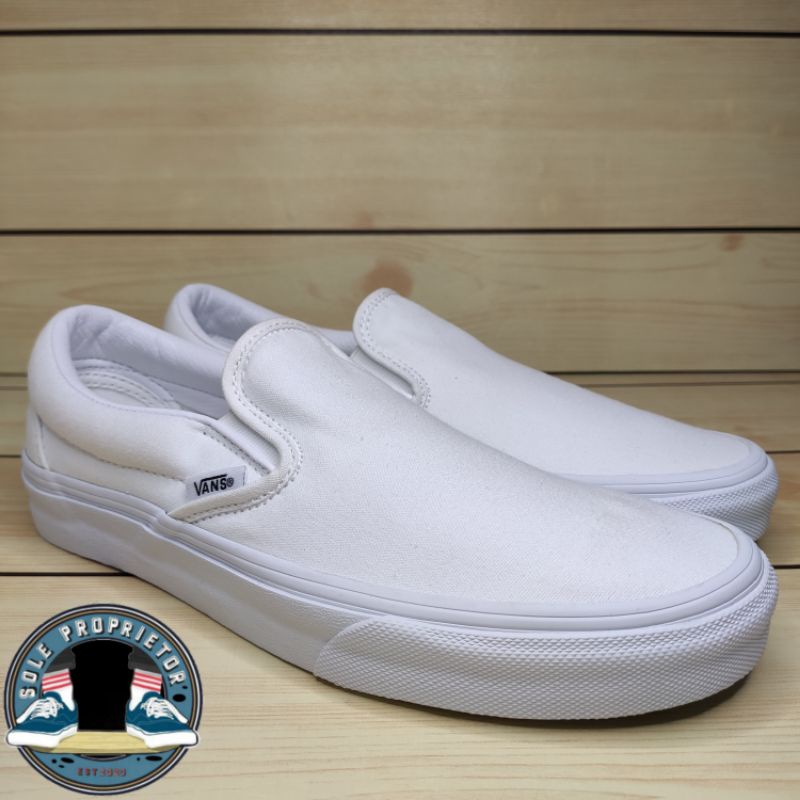 Fake white slip on on sale vans