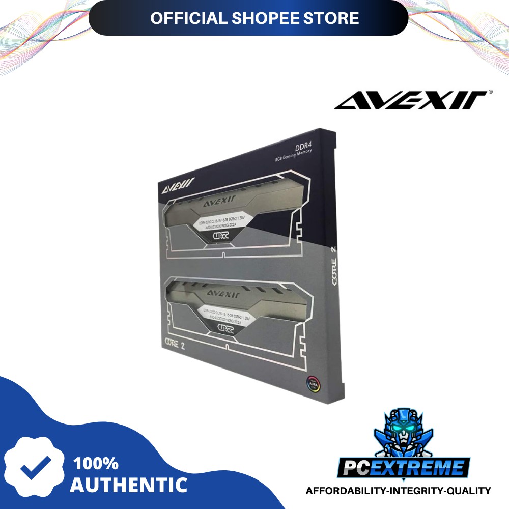 AVEXIR DDR4-3200 8GB メモリ 2枚セット　RGB Avexir Core 2 16gb 2x8 3200mhz Ddr4 2c2c RGB Memory Light Gray