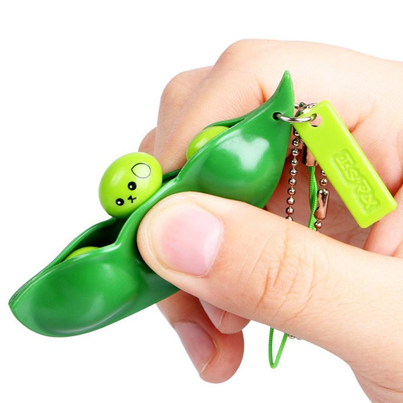 Fun Beans Squishy Fidget Toy Pea Pod Gift Anti Stress Ball Squeeze ...