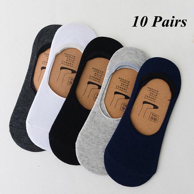 10Pairs Men Invisible Loafer Boat Ankle Low Cut Cotton Socks Shopee Philippines