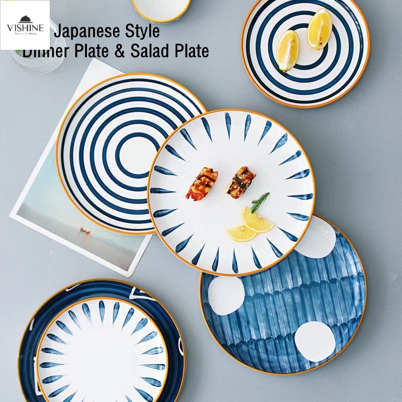 Japanese Style Hand Painted Ceramic Tableware Dinner Plate Salad Plate ...