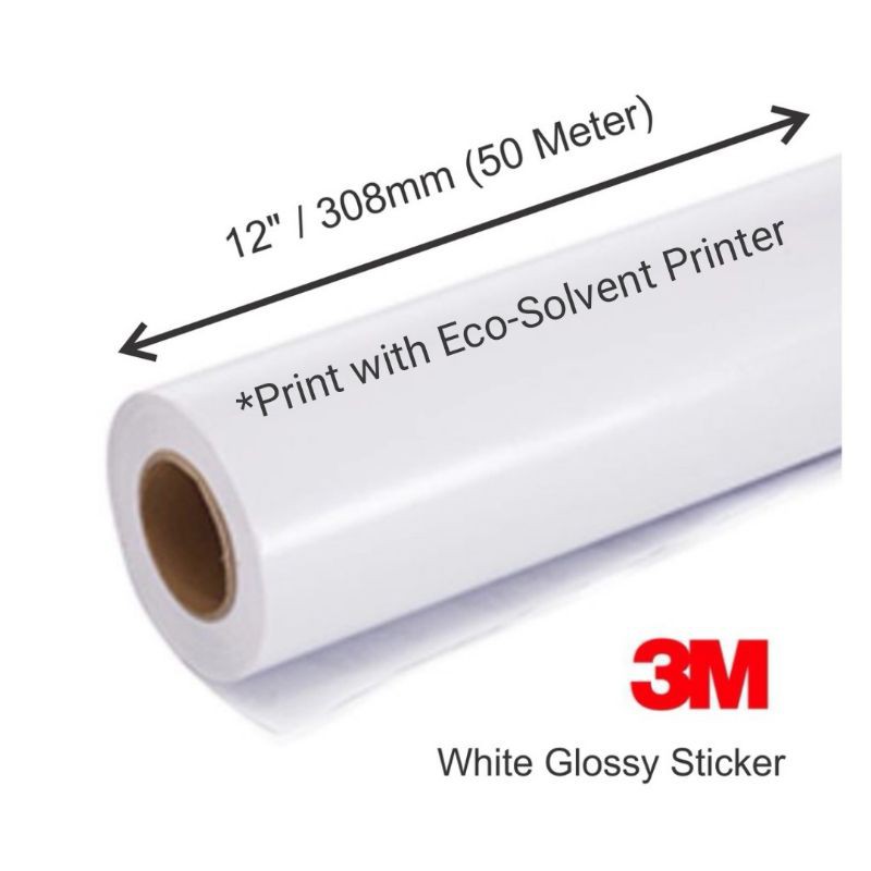 3M Printable PVC Sticker Glossy White Sticker for Eco Solvent Printer ...