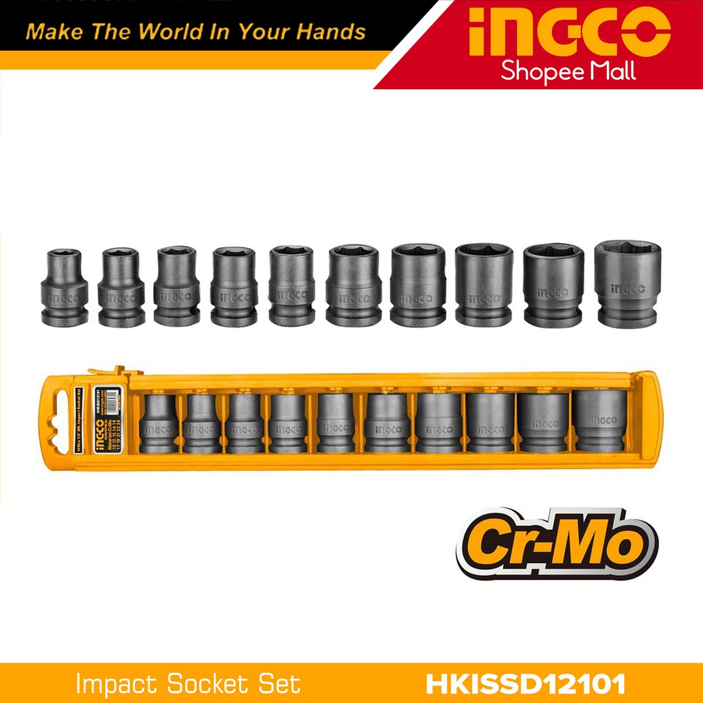 Ingco Hkissd12101 Industrial Drive Impact Socket Set CrMo Material ...