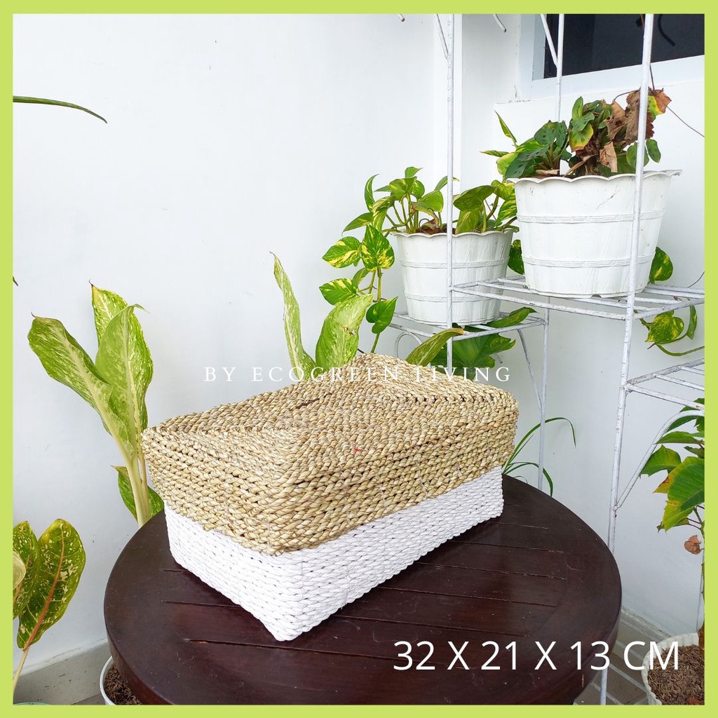 PARCEL GIFT BOX WITH LID / SEAGRASS WOVEN HAMPERS BOX / HAMPERS BOX ...