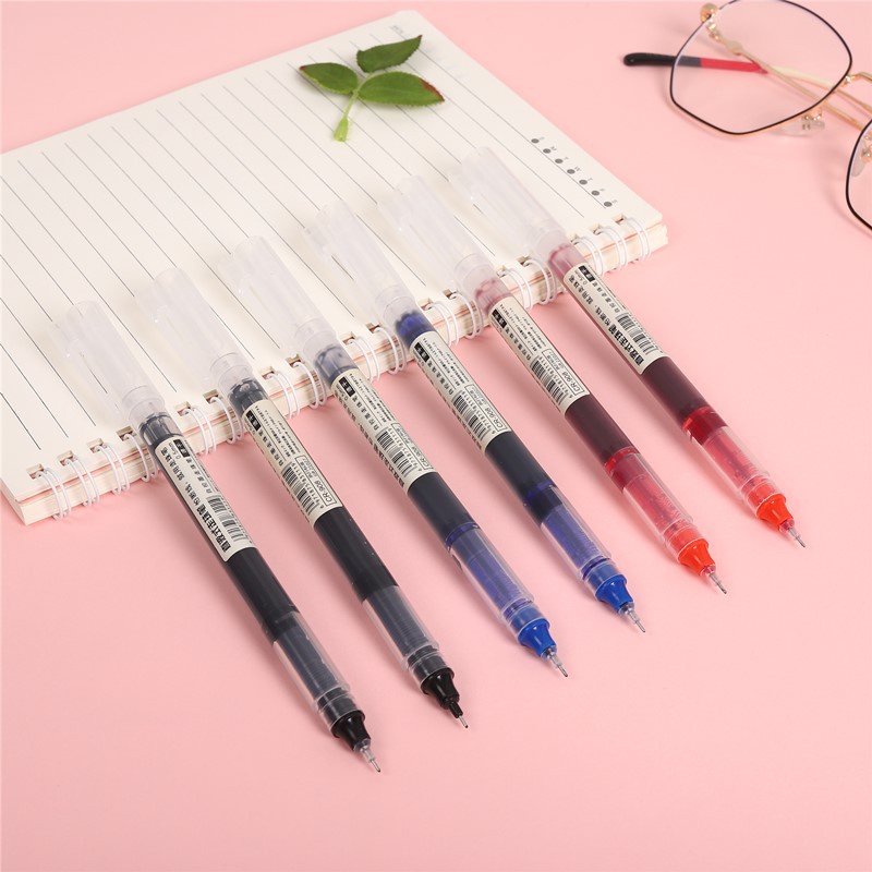 Straight Liquid Rollerball Gel Pen 0.5 Quick Dry Rollerball Pen Student ...