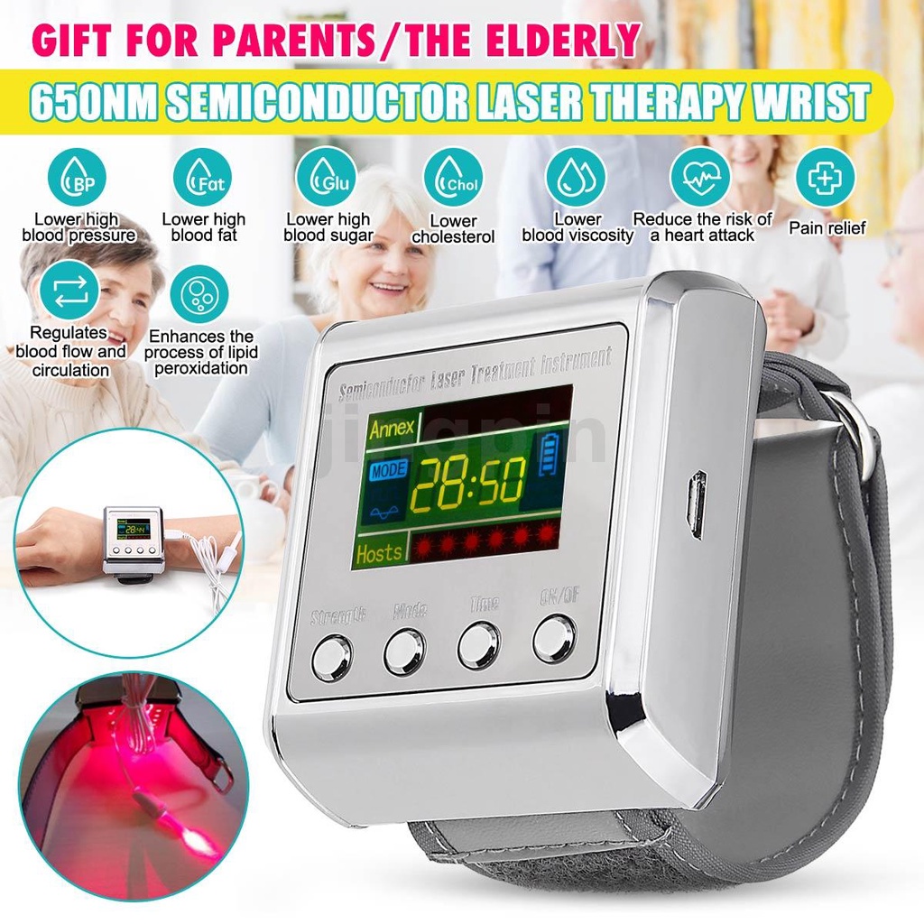 Local Stock 650nm Laser therapy Wrist apparatus High Fat Blood Watch ...