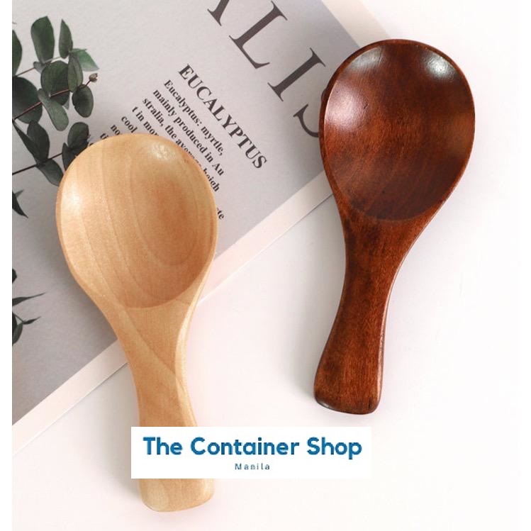 CONTAINER SHOP Small Wooden/Metal Spoons Mini Seasoning Sugar Salt ...