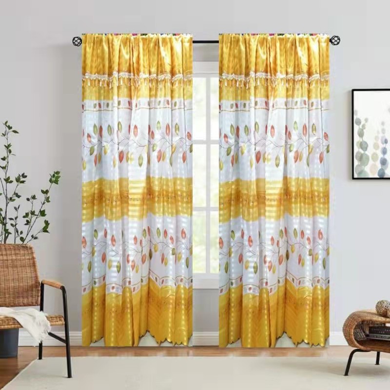 Sheering Curtain Thick Silk Fabric Curtain Without Ring (128×200cm ...