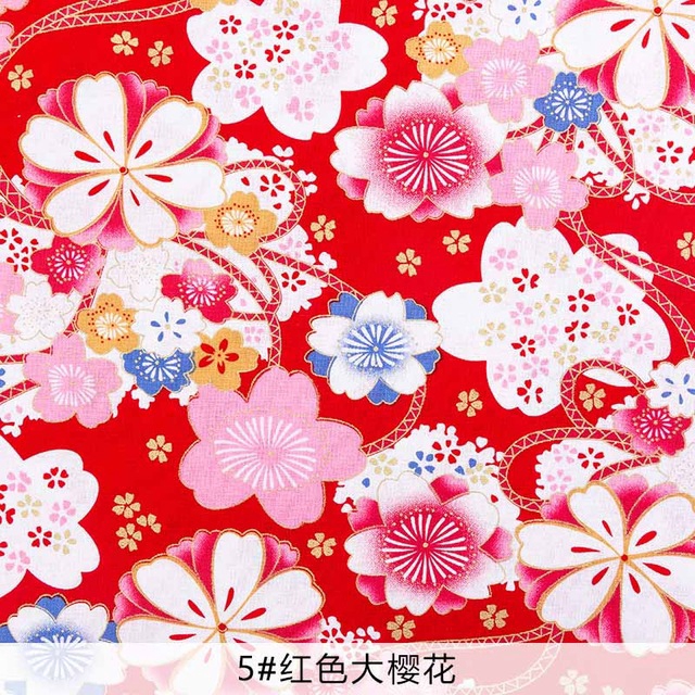 Bronze cotton Fabric Japanese Print Fabric for Kimono Home Hand Sewing