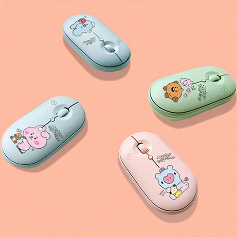 Cute KPOP BTS BT21 Cartoons Silent Wireless Computer Mouse Mini Gift
