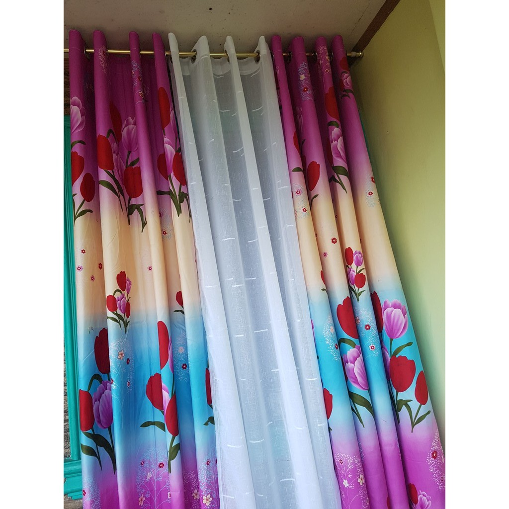 CANADIAN COTTON CURTAIN PINK FLORAL Shopee Philippines