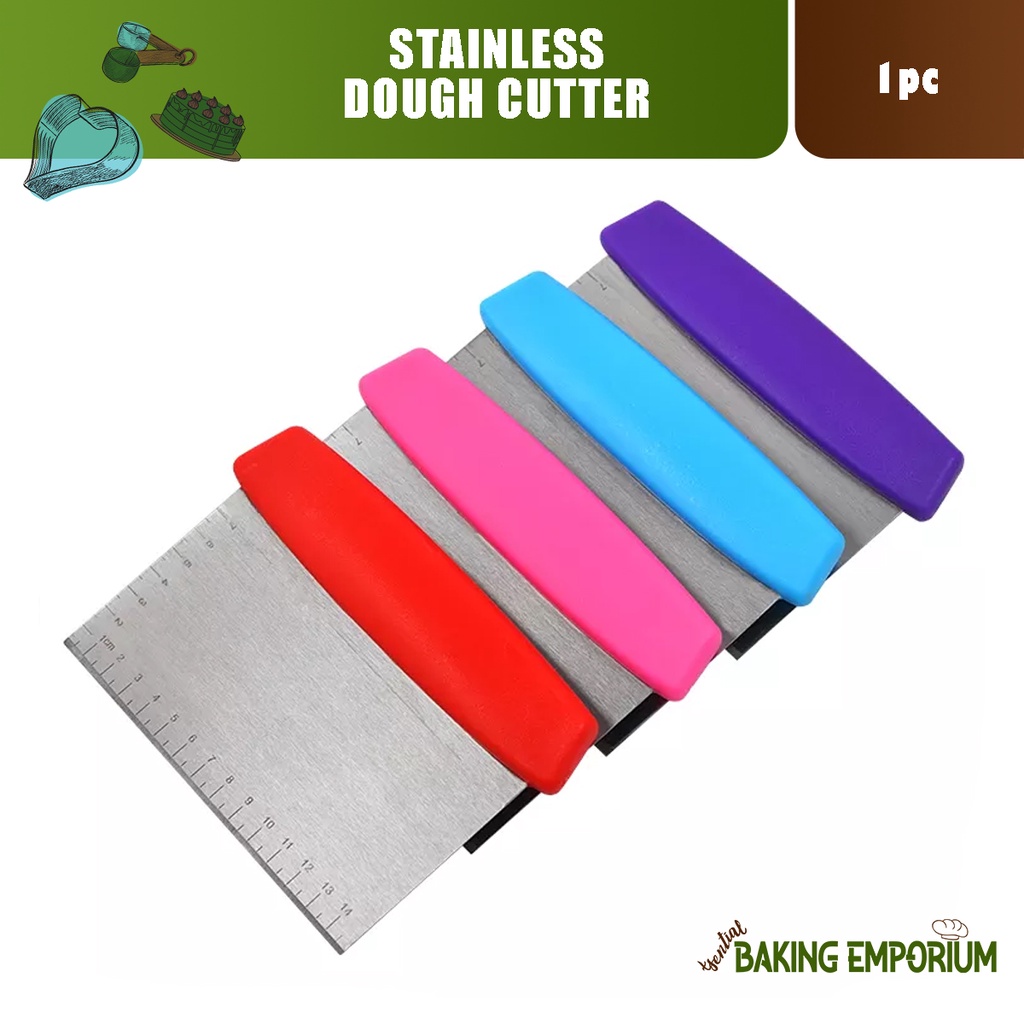 Xsential Bench Scraper Dough Cutter Stainless Steel Plastic Handle