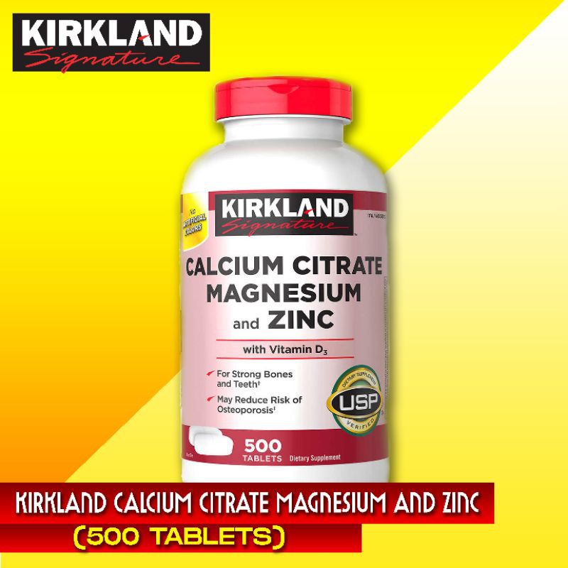 Kirkland Calcium Citrate Magnesium and Zinc (500 tablets) Shopee
