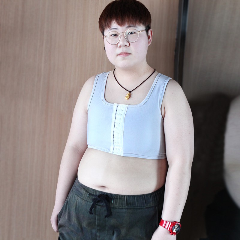 3 Row Buckle Breast Binder Non Bandage Crop Top Short Chest Binder Lesbian Trans Tomboy Vest 8256