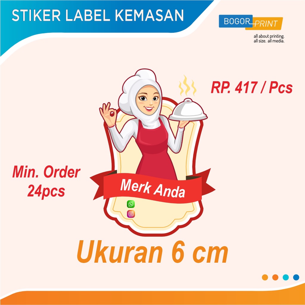 Packaging Label Sticker/6cm/Sticker/Kisscut/Cutting/Custom | Shopee ...