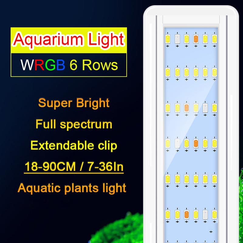1890CM 6 ROW LED Aquarium Light WRGB Aquarium Lamp Fish Tank Light
