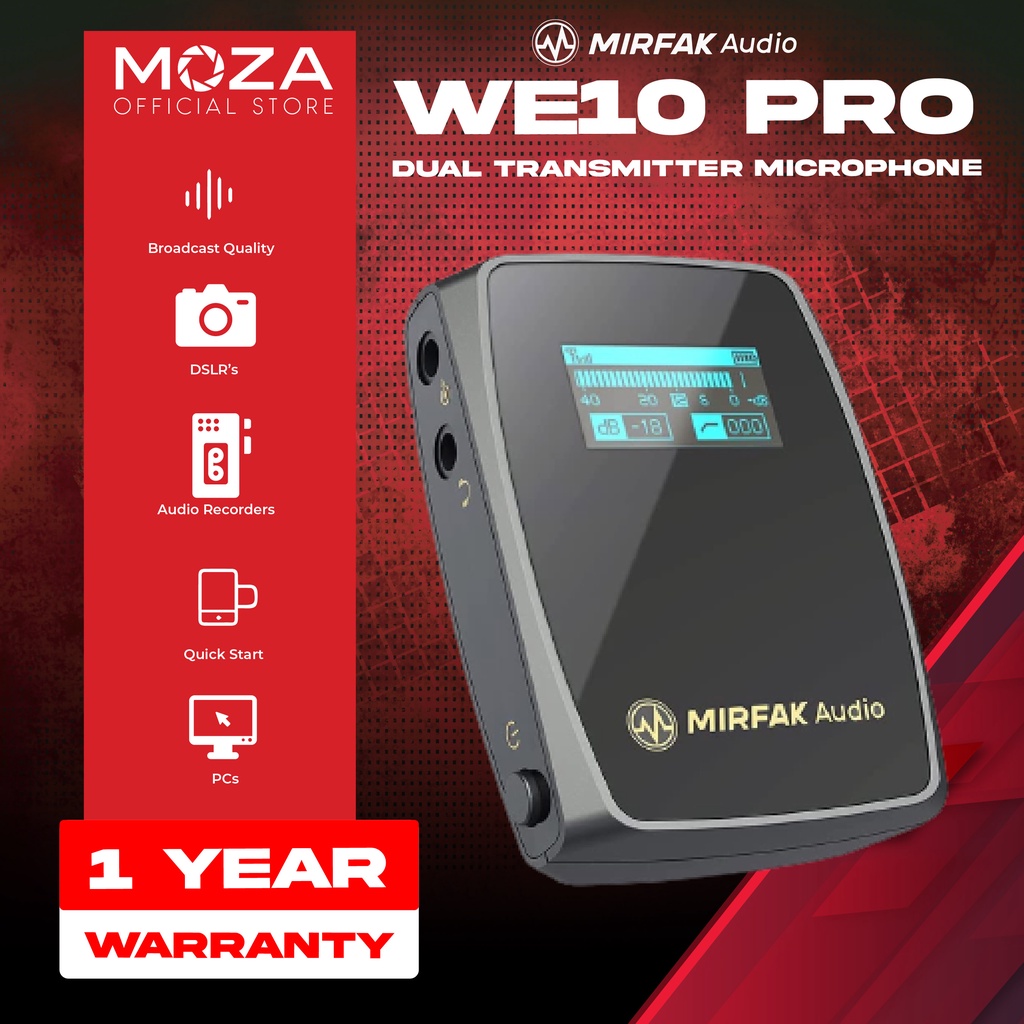 MIRFAK WE10 Pro (Dual Transmitter Wireless Microphone System) Shopee Philippines