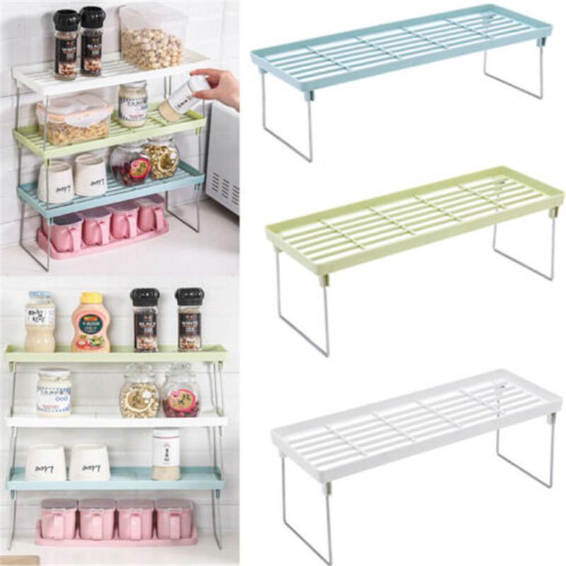 Support Storage Kitchen One Tier Organiser Shelf Jar Rack Pantry ...